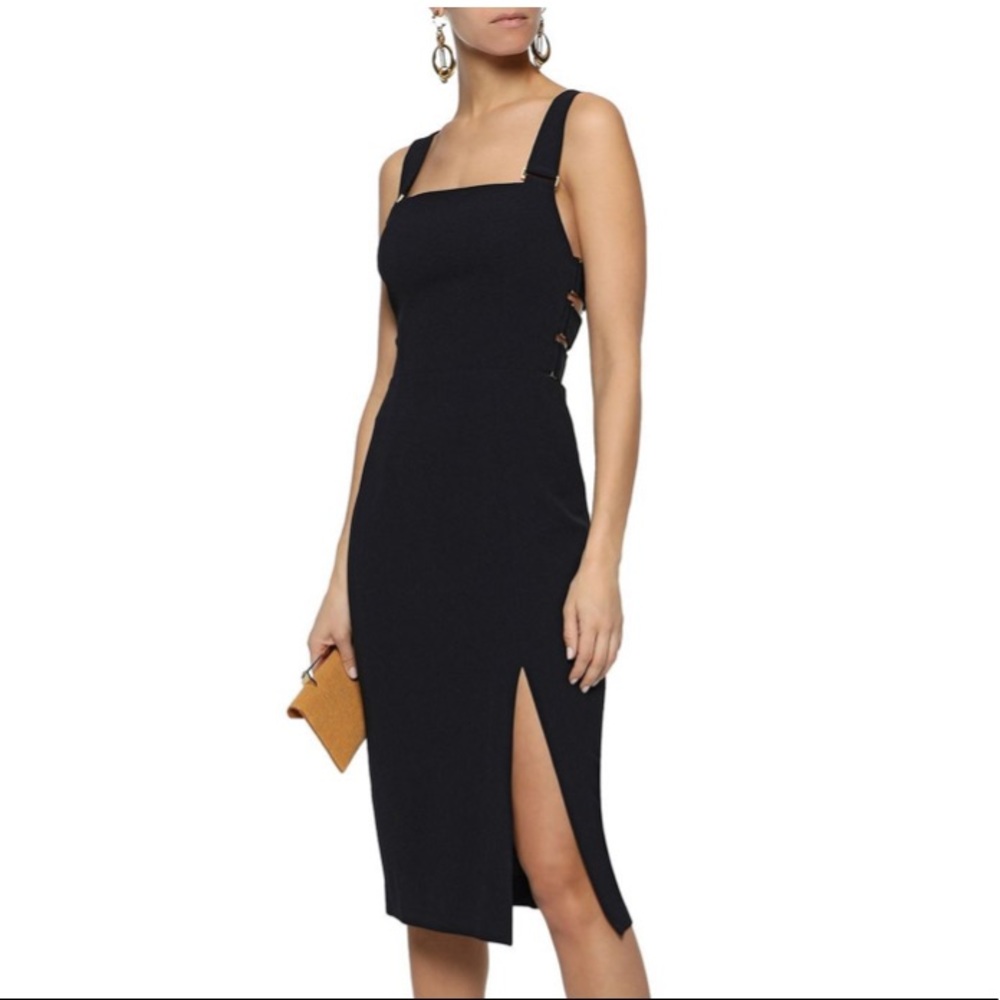 Auth. Zimmerman Black Stretch Crepe Cocktail Dress